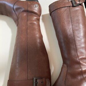 Born Brown Leather Below the Knee Boots Size 8
